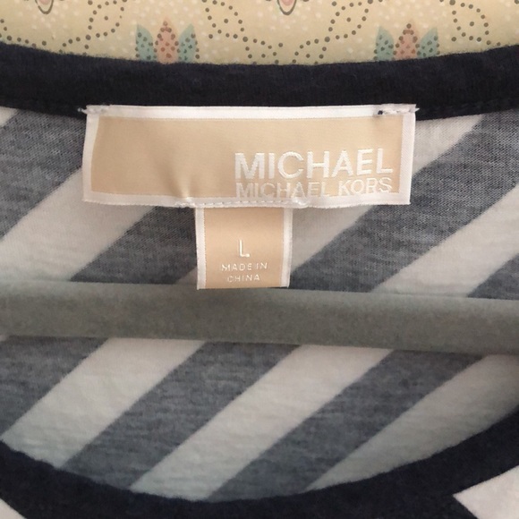 Michael by Michael Kors Navy White stripe shirt - Picture 3 of 3